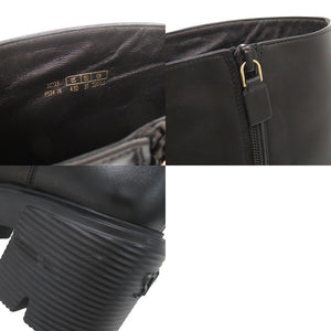 未使用品 スチュアートワイツマン サイズ35 レザー ラバー ブラック ロングブーツ ブーツ 黒 0929【中古】STUART WEITZMAN