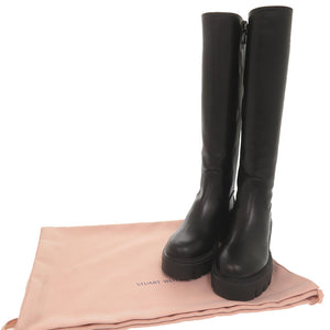 未使用品 スチュアートワイツマン サイズ35 レザー ラバー ブラック ロングブーツ ブーツ 黒 0929【中古】STUART WEITZMAN
