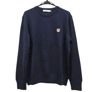 新品同様 メゾンキツネ FOX HEAD PATCH FM00528KT1036 ウール ネイビー ニット 紺 0932【中古】MAISON KITSUNE