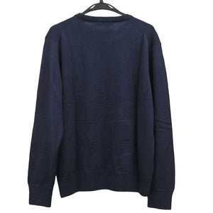 新品同様 メゾンキツネ FOX HEAD PATCH FM00528KT1036 ウール ネイビー ニット 紺 0932【中古】MAISON KITSUNE