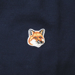 新品同様 メゾンキツネ FOX HEAD PATCH FM00528KT1036 ウール ネイビー ニット 紺 0932【中古】MAISON KITSUNE