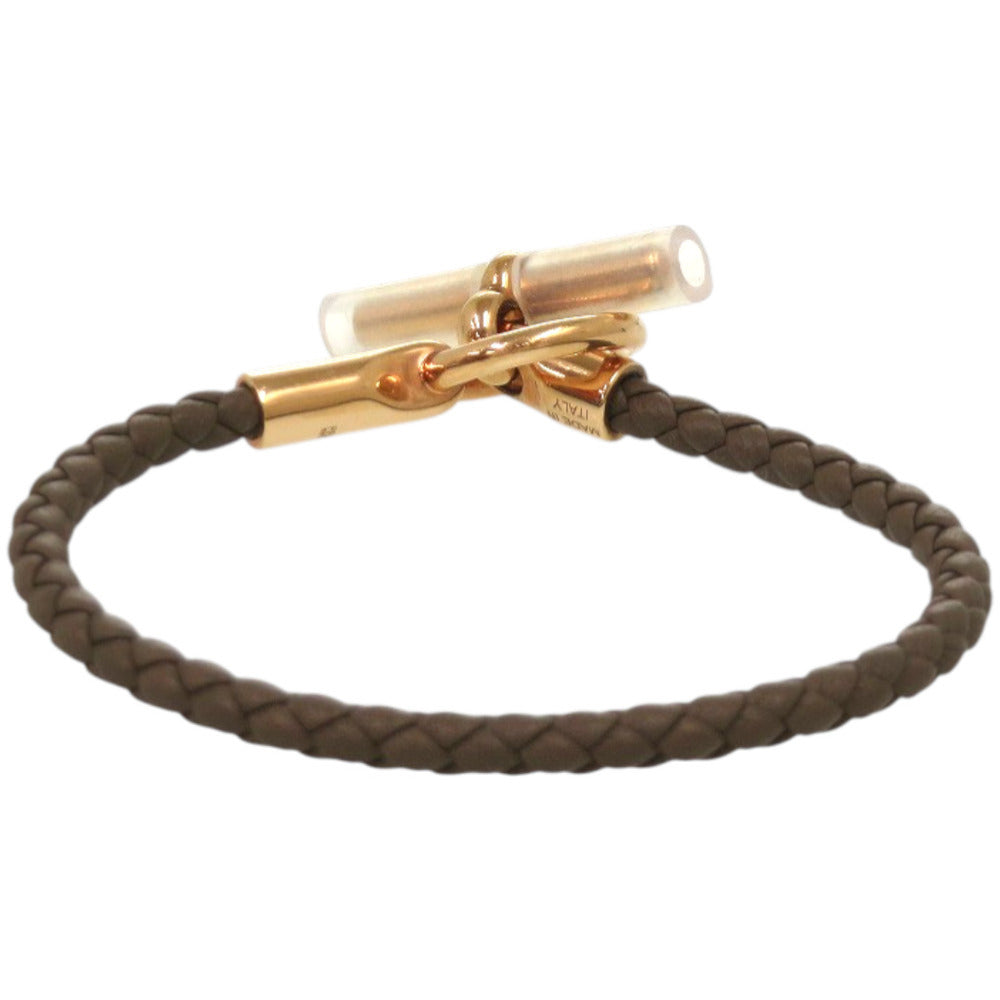 未使用品 エルメス グレナン H071681FO18T2 レザー ヴォースイフト エトゥープ 茶 ブレスレット 0935【中古】HERMES