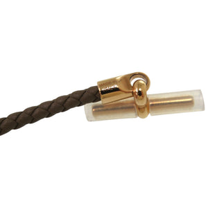 未使用品 エルメス グレナン H071681FO18T2 レザー ヴォースイフト エトゥープ 茶 ブレスレット 0935【中古】HERMES