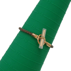 未使用品 エルメス グレナン H071681FO18T2 レザー ヴォースイフト エトゥープ 茶 ブレスレット 0935【中古】HERMES