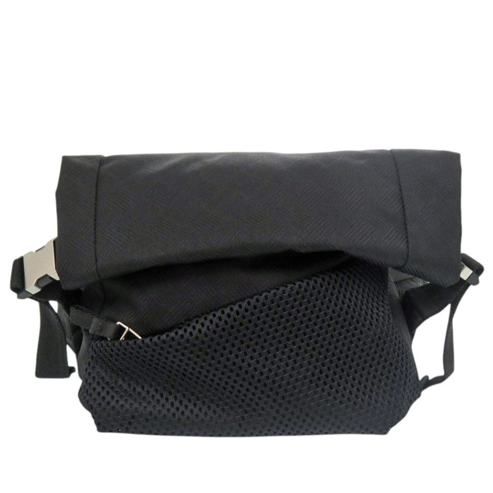 美品 ボッテガヴェネタ ナイロン メッシュ ブラック ボディバッグ ウエストポーチ 黒 0945【中古】BOTTEGAVENETA