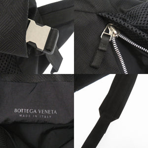 美品 ボッテガヴェネタ ナイロン メッシュ ブラック ボディバッグ ウエストポーチ 黒 0945【中古】BOTTEGAVENETA