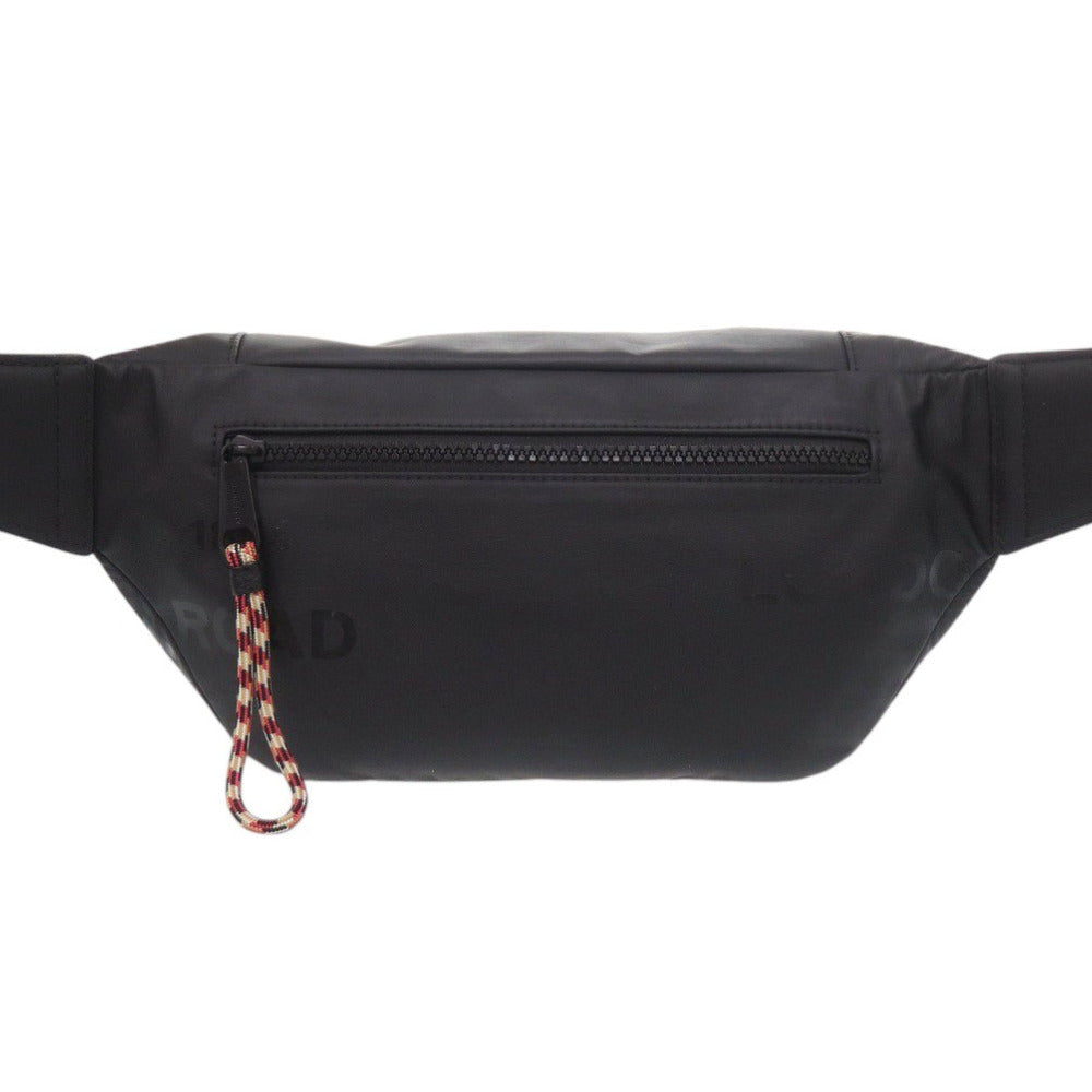 美品 バーバリー ホースフェリープリント ナイロン ブラック ウエストバッグ ボディバッグ 黒 0949【中古】BURBERRY