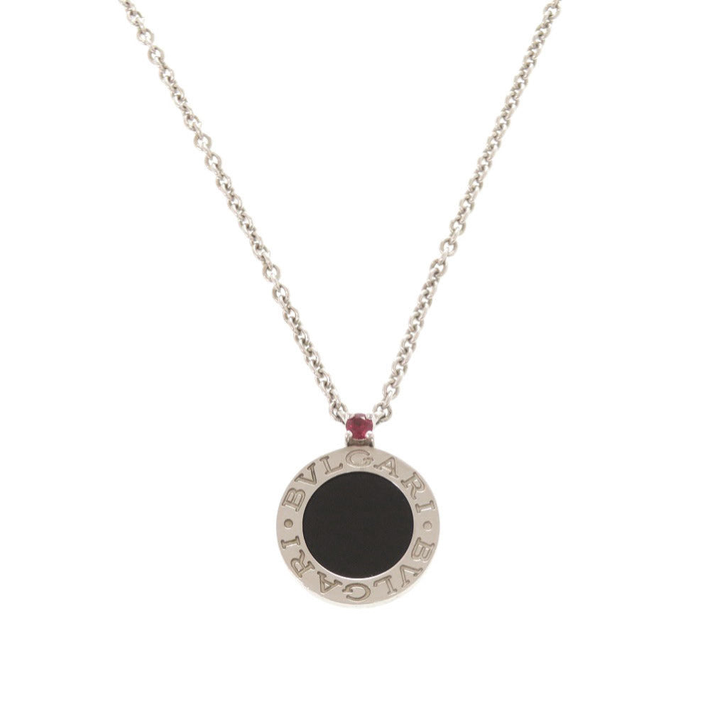 美品 ブルガリ セーブ ザ チルドレン シルバー925 オニキス ルビー シルバー ネックレス 0973【中古】BVLGARI