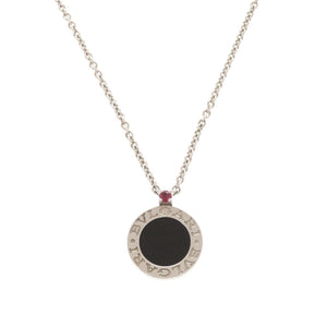 美品 ブルガリ セーブ ザ チルドレン シルバー925 オニキス ルビー シルバー ネックレス 0973【中古】BVLGARI