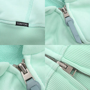 美品 トムフォード フーディー ジップパーカー サイズ52 ナイロン コットン ミントグリーン パーカー 0979【中古】TOM FORD メンズ