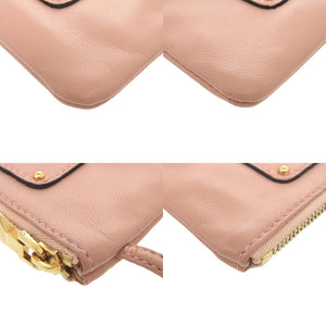 美品 ロエベ ロゴ レザー ピンク コインケース 0984【中古】LOEWE