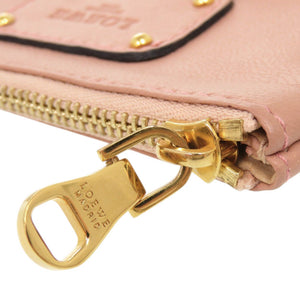 美品 ロエベ ロゴ レザー ピンク コインケース 0984【中古】LOEWE