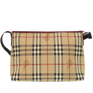 美品 バーバリー ノバチェック PVCコーティングキャンバス ベージュ ショルダーバッグ 0985【中古】BURBERRY