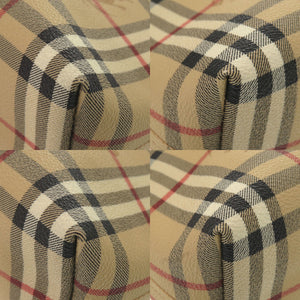 美品 バーバリー ノバチェック PVCコーティングキャンバス ベージュ ショルダーバッグ 0985【中古】BURBERRY