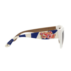 美品 ドルチェアンドガッバーナ シチリアン カレット DG4278-F ホワイト プラスチック ウッド サングラス 白 0998【中古】DOLCE&GABBANA