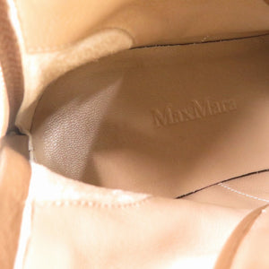 美品 マックスマーラ ブーツ カーフ ヘーゼルナッツブラウン 茶 アンクルブーツ 1000【中古】MAX MARA