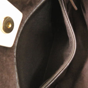 美品 イヴ サンローラン サントロペ 122245 レザー ホワイト ハンドバッグ 白 1001【中古】YVES SAINT LAURENT