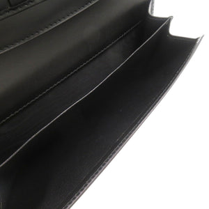 美品 グッチ コンチネンタルウォレット 212089 PVC レザー ブラック 黒 長財布 1028【中古】GUCCI