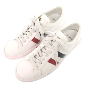 未使用品 モンクレール ニューモナコ NEW MONACO 4M002 76 01A9A サイズ42 27cm レザー ホワイト レッド ネイビー トリコロール スニーカー 1029【中古】MONCLER メンズ