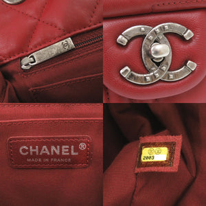 美品 シャネル パリダラス A90352 ラムスキン 20番台 シルバー金具 レッド チェーンショルダーバッグ 赤 1030【中古】CHANEL