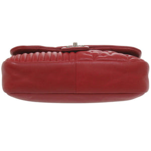 美品 シャネル パリダラス A90352 ラムスキン 20番台 シルバー金具 レッド チェーンショルダーバッグ 赤 1030【中古】CHANEL