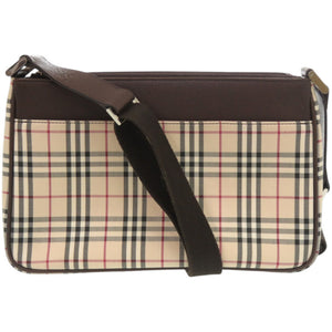 新品同様 バーバリー ノバチェック レザー ブラウン 茶 ショルダーバッグ 1033【中古】BURBERRY