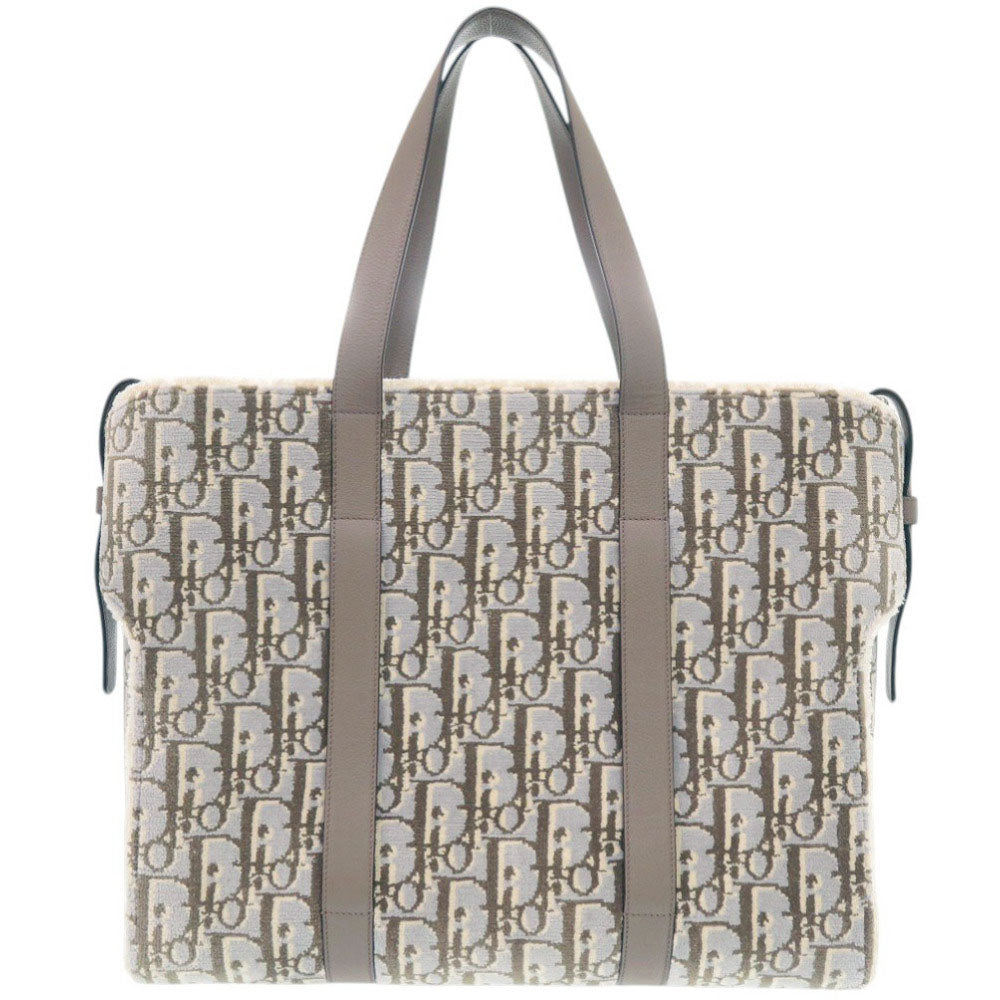 新品同様 ディオール コロール パイル地 ライトブルー トートバッグ 1034【中古】Dior