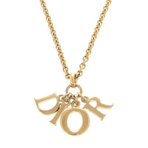 クリスチャンディオール ロゴ メタル ゴールド ネックレス 1041【中古】Christian Dior