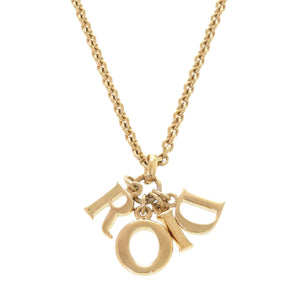 クリスチャンディオール ロゴ メタル ゴールド ネックレス 1041【中古】Christian Dior