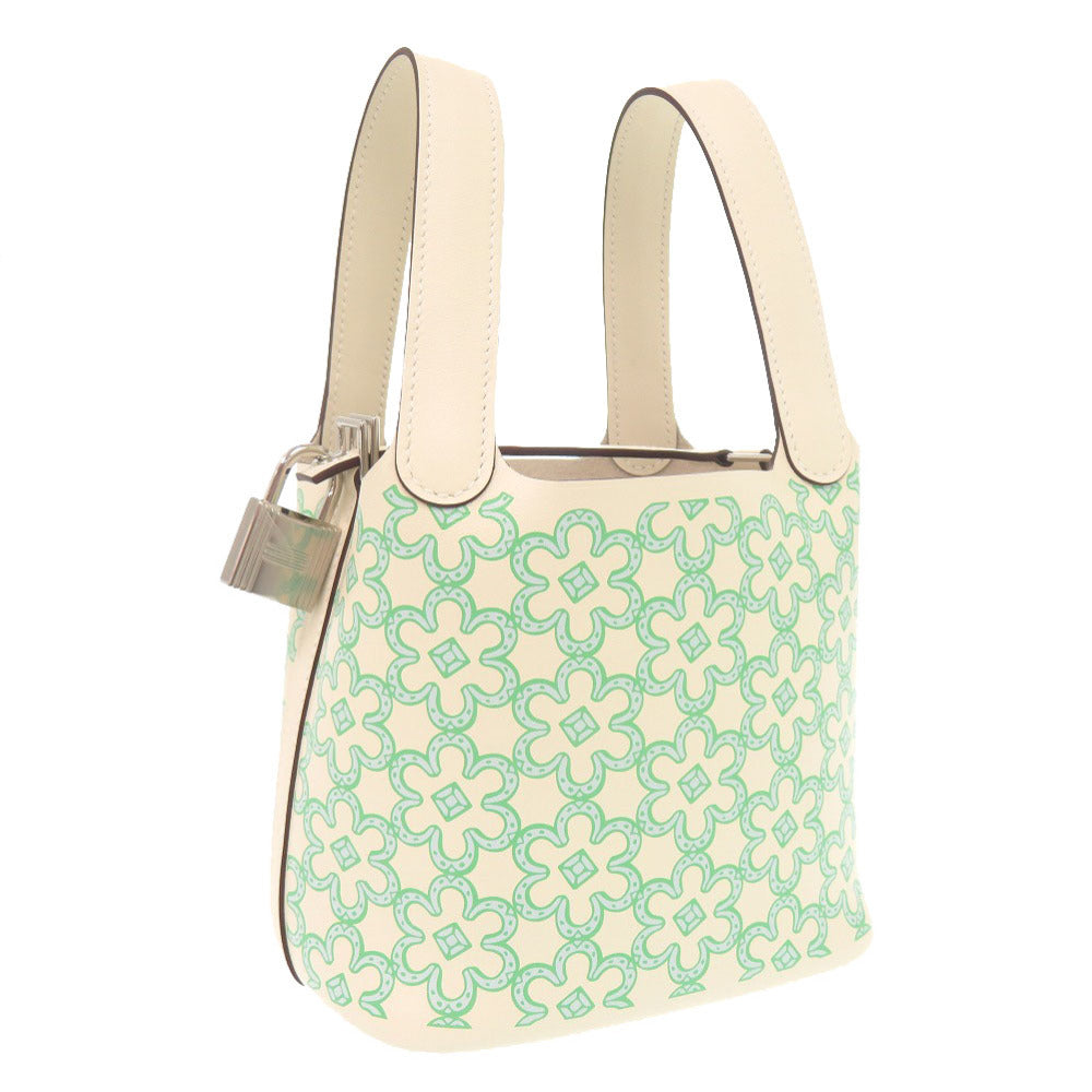 未使用 エルメス ピコタンロック マイクロ ラッキーデイジー ヴォースイフト ナタ ヴェール シルバー金具 U刻印(2022年製) ハンドバッグ 1049【中古】HERMES