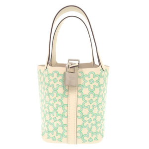 未使用 エルメス ピコタンロック マイクロ ラッキーデイジー ヴォースイフト ナタ ヴェール シルバー金具 U刻印(2022年製) ハンドバッグ 1049【中古】HERMES