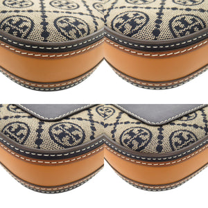 未使用 トリーバーチ Tモノグラム フォンケース 143500 キャンバス レザー ネイビー スマホ ショルダーバッグ 1109【中古】Tory Burch