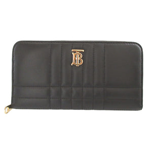 未使用 バーバリー ローラ 8062340 TBロゴ レザー ブラック 黒 ラウンドファスナー長財布 財布 1110【中古】BURBERRY