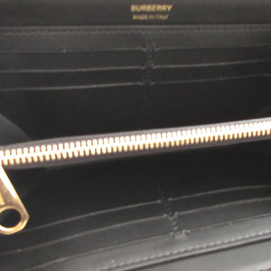 未使用 バーバリー ローラ 8062340 TBロゴ レザー ブラック 黒 ラウンドファスナー長財布 財布 1110【中古】BURBERRY
