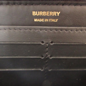 未使用 バーバリー ローラ 8062340 TBロゴ レザー ブラック 黒 ラウンドファスナー長財布 財布 1110【中古】BURBERRY