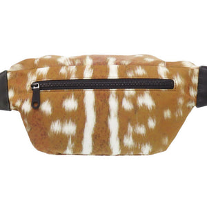 新品同様 バーバリー Deer Print ナイロン/レザー ブラウン ウエストバッグ 茶 1124【中古】BURBERRY