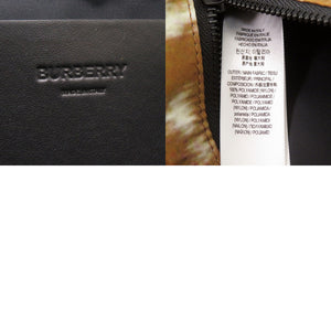 新品同様 バーバリー Deer Print ナイロン/レザー ブラウン ウエストバッグ 茶 1124【中古】BURBERRY
