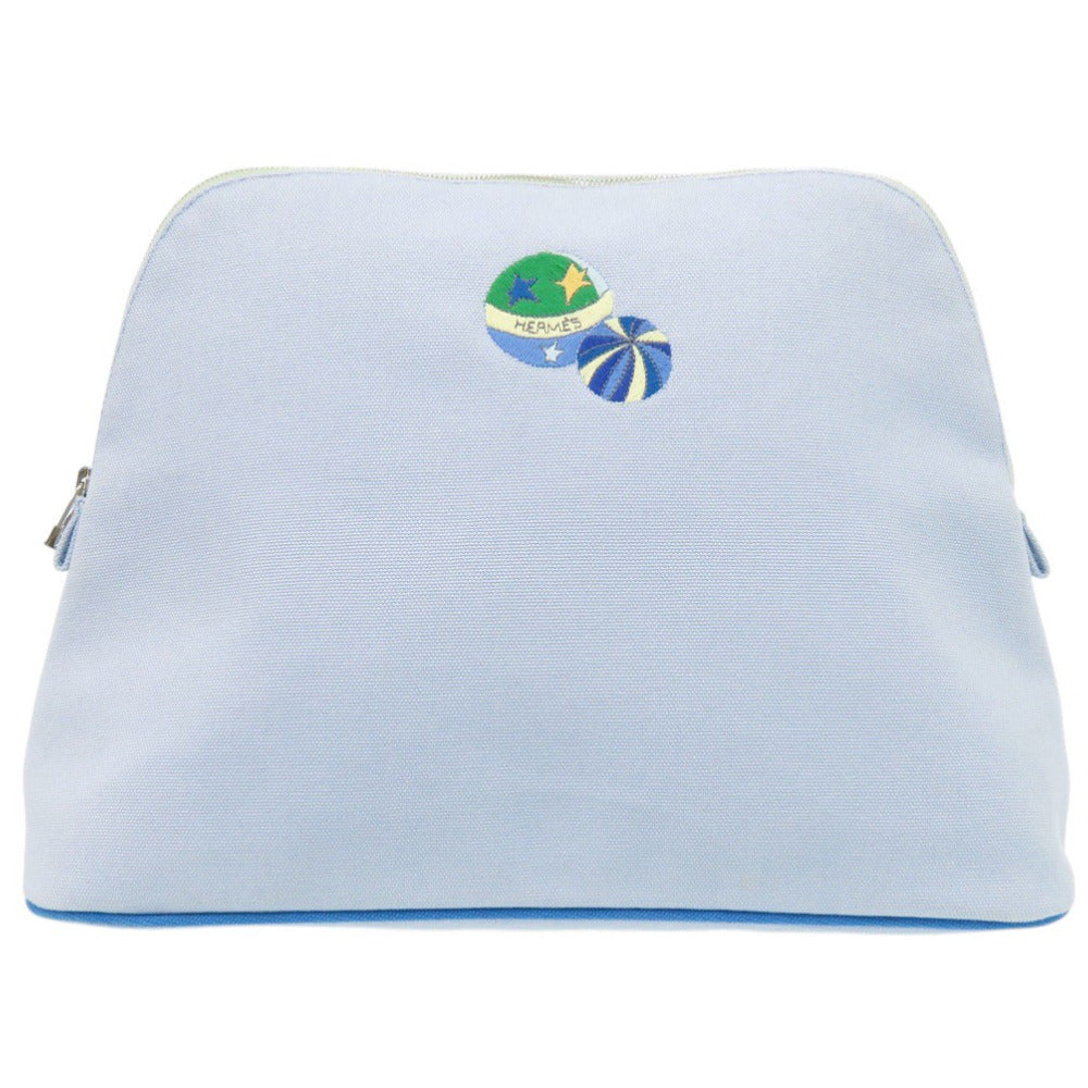 エルメス ボリードポーチ 30 GM コットン ライトブルー 1140【中古】HERMES