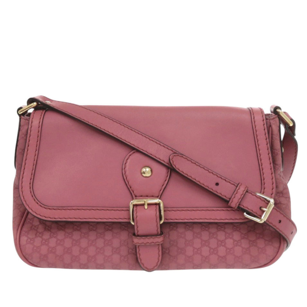 美品 グッチ スーキー 308452 マイクログッチシマ レザー ピンク ショルダーバッグ 1143【中古】GUCCI