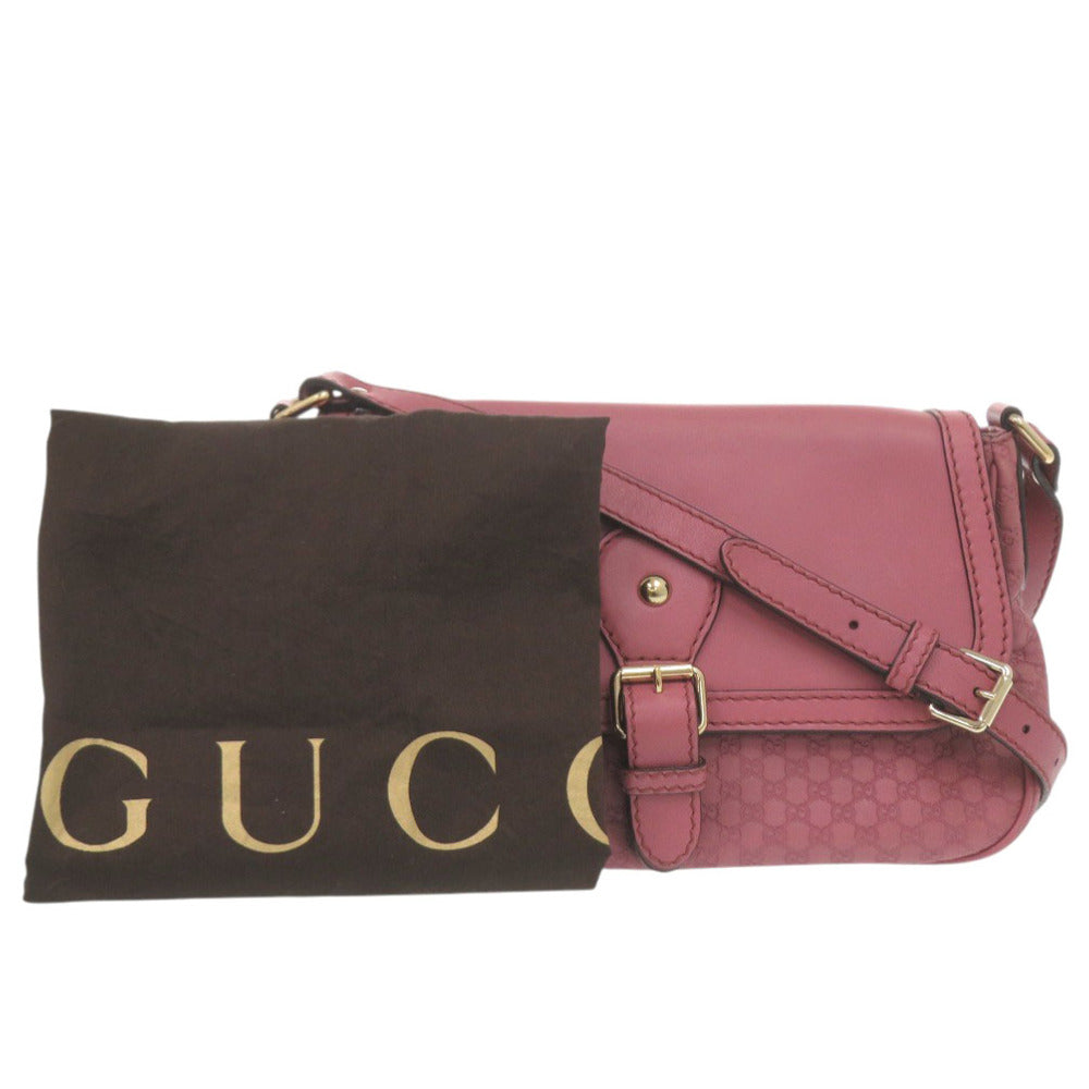 美品 グッチ スーキー 308452 マイクログッチシマ レザー ピンク ショルダーバッグ 1143【中古】GUCCI