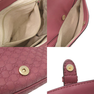 美品 グッチ スーキー 308452 マイクログッチシマ レザー ピンク ショルダーバッグ 1143【中古】GUCCI
