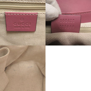 美品 グッチ スーキー 308452 マイクログッチシマ レザー ピンク ショルダーバッグ 1143【中古】GUCCI