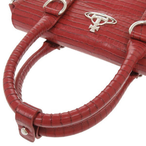 新品同様 ヴィヴィアンウエストウッド BETTINA オーブ 型押しレザー レッド 2WAY ハンドバッグ ショルダーバッグ 赤 1154【中古】Vivienne Westwood