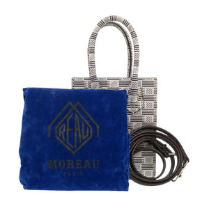 美品 モロー パリ レザー ホワイト ブラック 2way ショルダーバッグ 白 黒 1166【中古】MOREAU PARIS