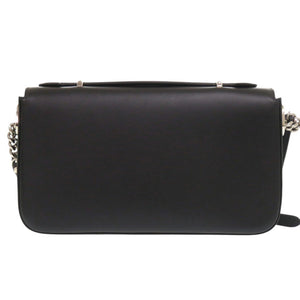 新品同様 グッチ ダブルG 739721 レザー ブラック ショルダーバッグ 黒 1170【中古】GUCCI