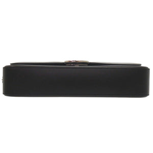新品同様 グッチ ダブルG 739721 レザー ブラック ショルダーバッグ 黒 1170【中古】GUCCI