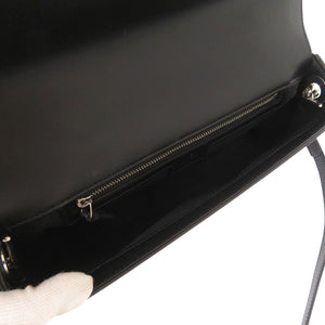 新品同様 グッチ ダブルG 739721 レザー ブラック ショルダーバッグ 黒 1170【中古】GUCCI