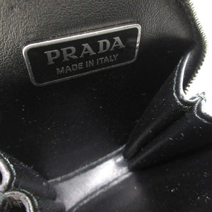 未使用品 プラダ トライアングルロゴ ラウンドジップ 1TL431 コインケース ブラッシュドレザー ブラック 1172【中古】PRADA