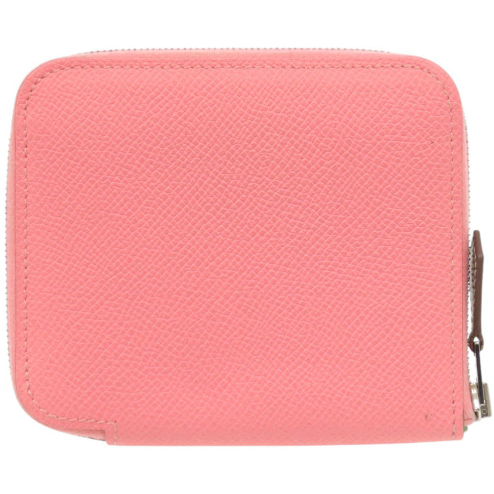 エルメス アザップ シルクイン コンパクト ヴォーエプソン/シルク ローズコンフェッティ シルバー金具 Y刻印(2020年製) コインケース 財布 1194【中古】HERMES