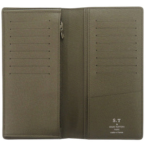 美品 ルイ ヴィトン ポルトフォイユ ブラザ タイガ M64011 カーキ 長財布 LV 1204【中古】LOUIS VUITTON メンズ